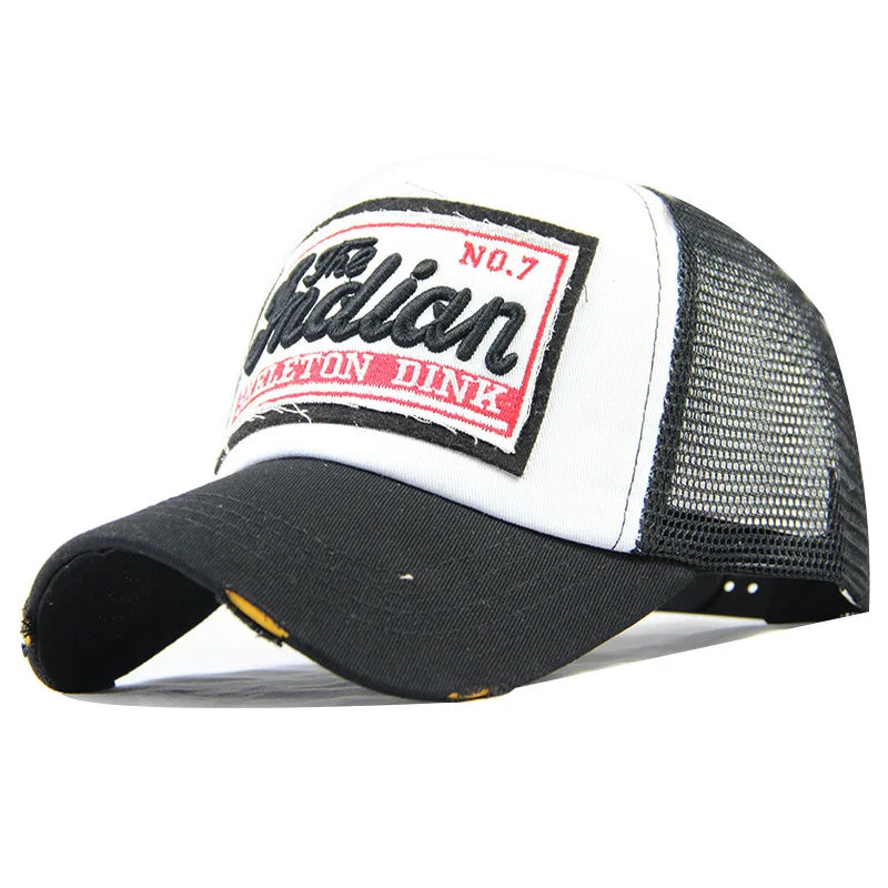 Gorra Mesh Bordado Letras - Baseball Cap Y2K Hip Hop Trucker