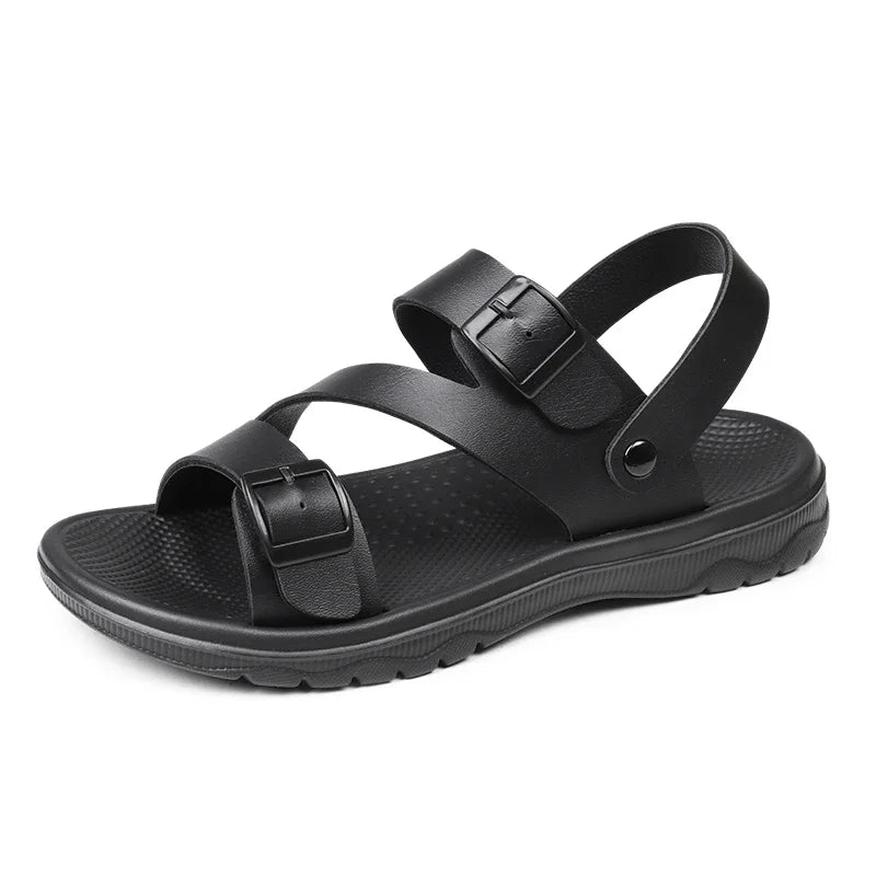 Sandalias Hombre Verano Outdoor - Chanclas Playa Cuero PU Transpirables Romanas