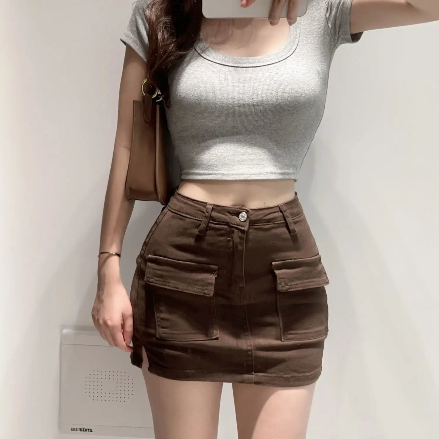 Falda Denim Mujer Corta Verano - Falda Vaquera Sexy Cintura Alta Coreana