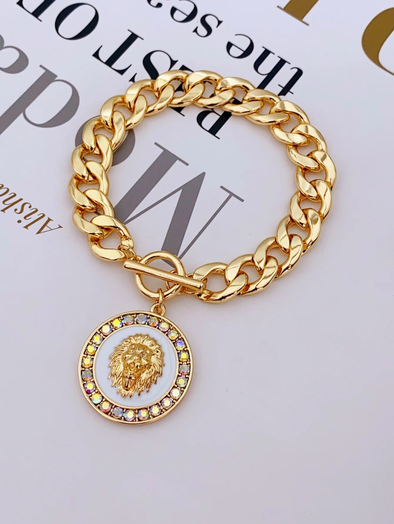 Pulsera Cabeza León Trenzada Unisex - Aleación Premium