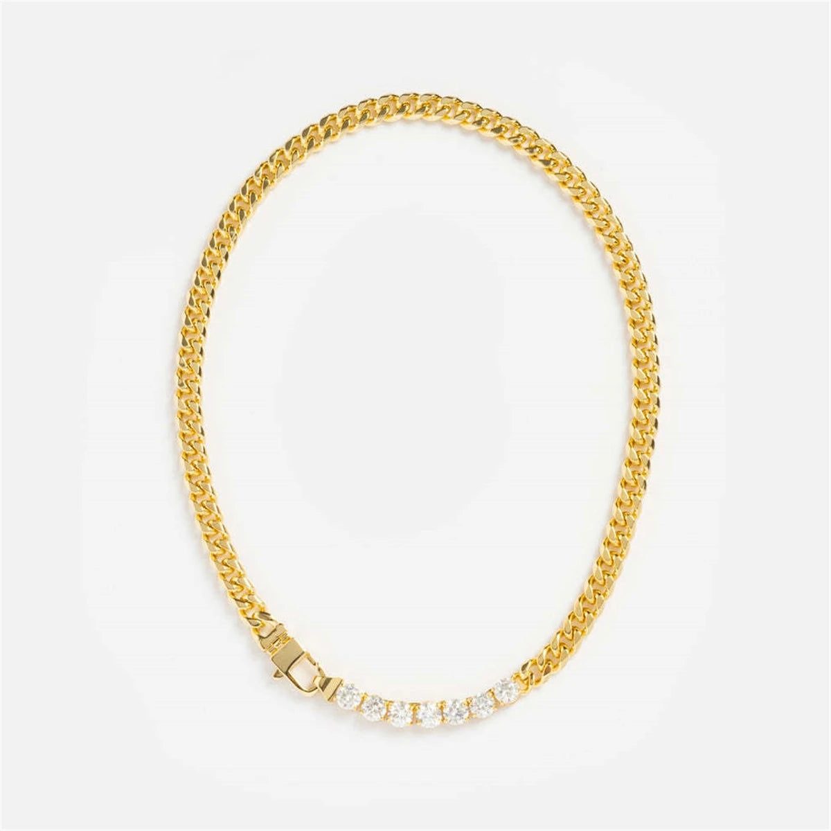 Set Collar y Pulsera Hip-Hop Hombre - Chapado Oro 18K