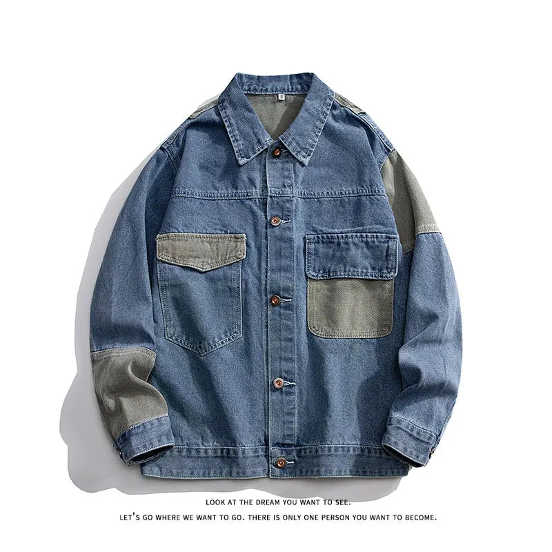 Chaqueta Denim Hombre Oversize - Jacket Jeans Hip Hop Japonés