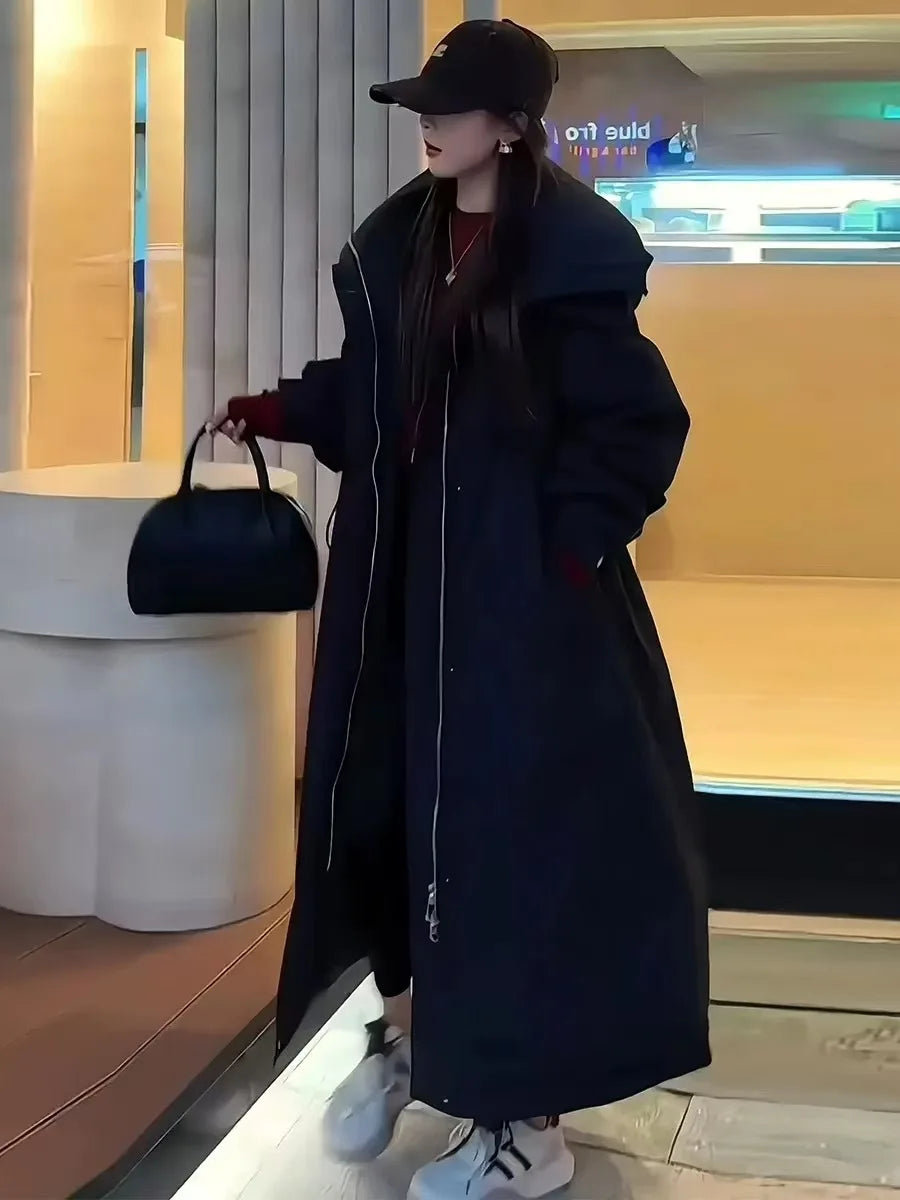 Abrigo Plumón Mujer Capucha - Abrigo Trench Medio Largo Pato Invierno