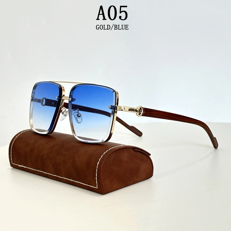 Gafas de Sol Hombre Cuadradas 2023 - Lentes Vintage Retro Steampunk Unisex