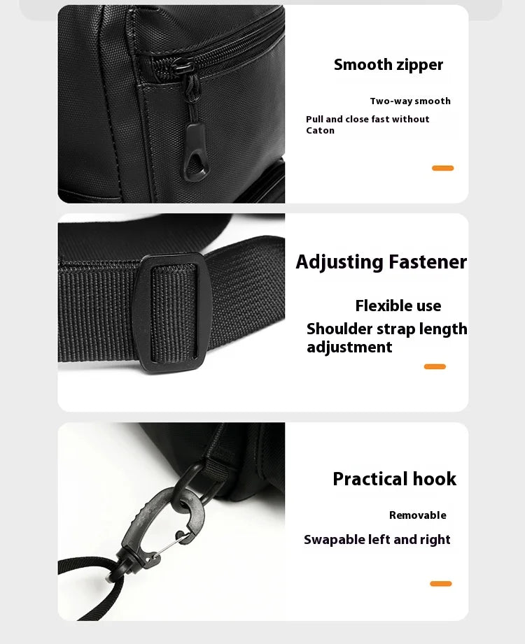 Mochila Multifuncional Hombre Multi-Bolsillos - Ligera Pecho Diagonal Crossbody Color Sólido