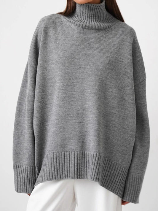 Suéter Mujer Cuello Alto Vintage - Jersey Oversize Invierno