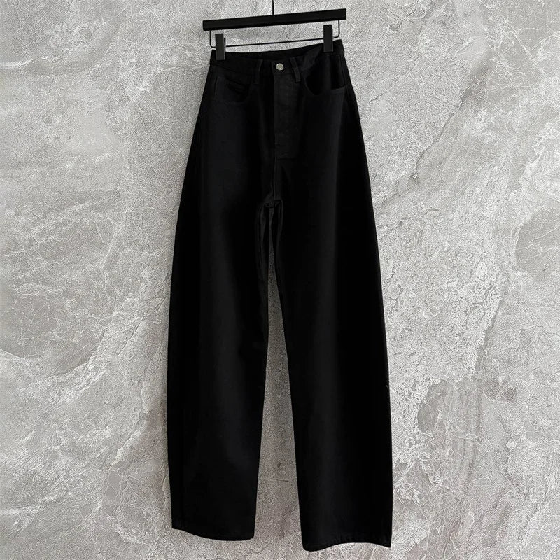 Jeans Rectos Mujer Algodón - Pantalón Denim Cintura Alta 2025