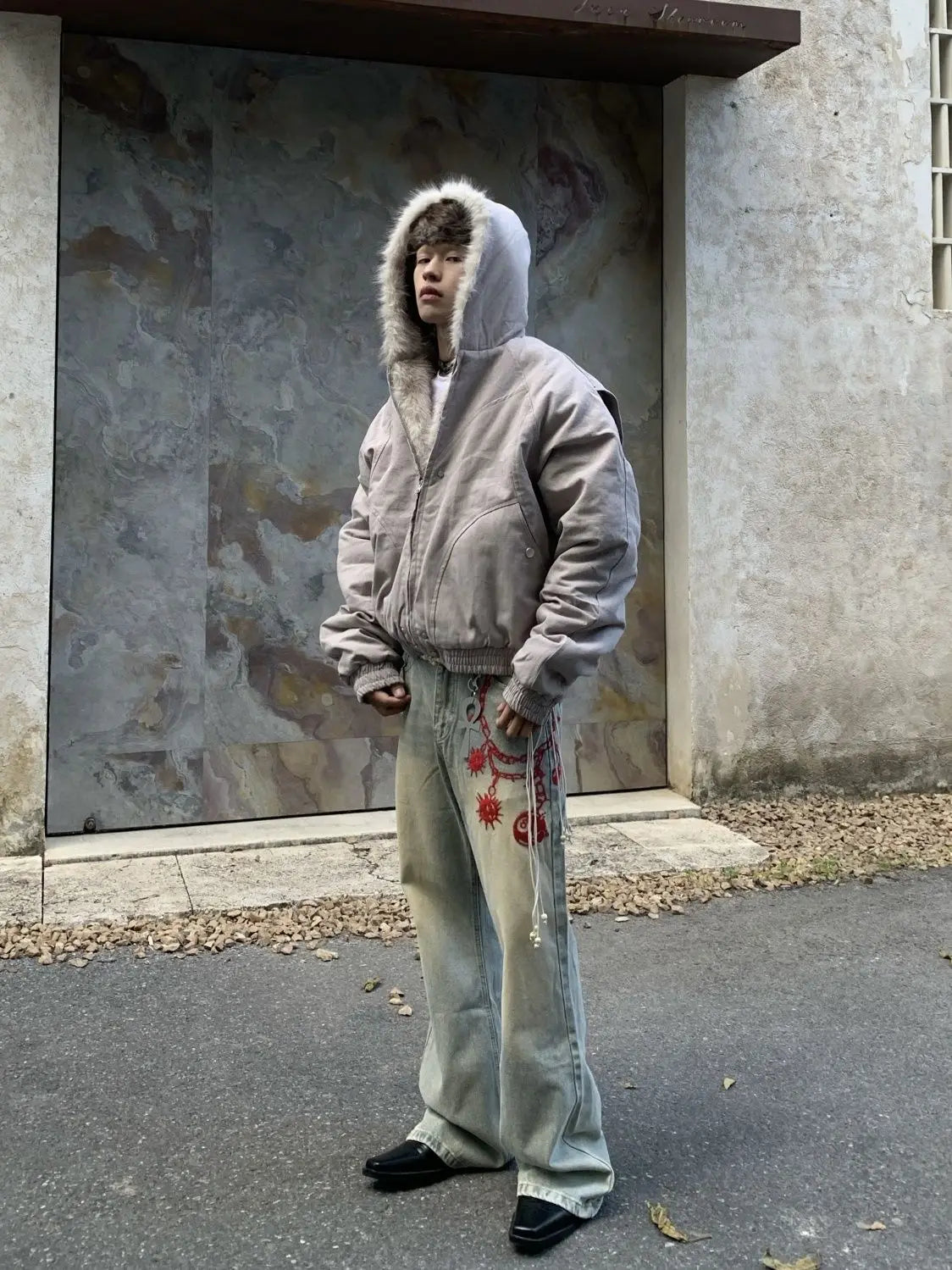 Sudadera Y2K Oversized Hombre - Hoodie Hip Hop Fox Fur Zipper Kpop