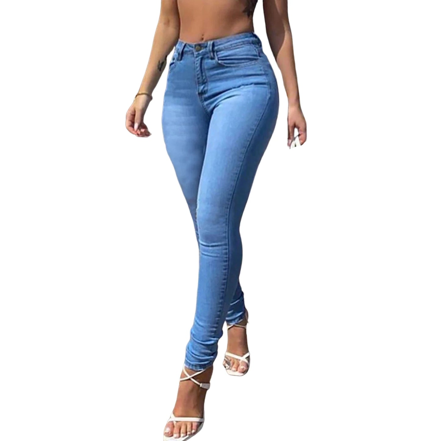 Jeans Skinny Mujer Cintura Alta - Pantalón Denim Primavera 2024