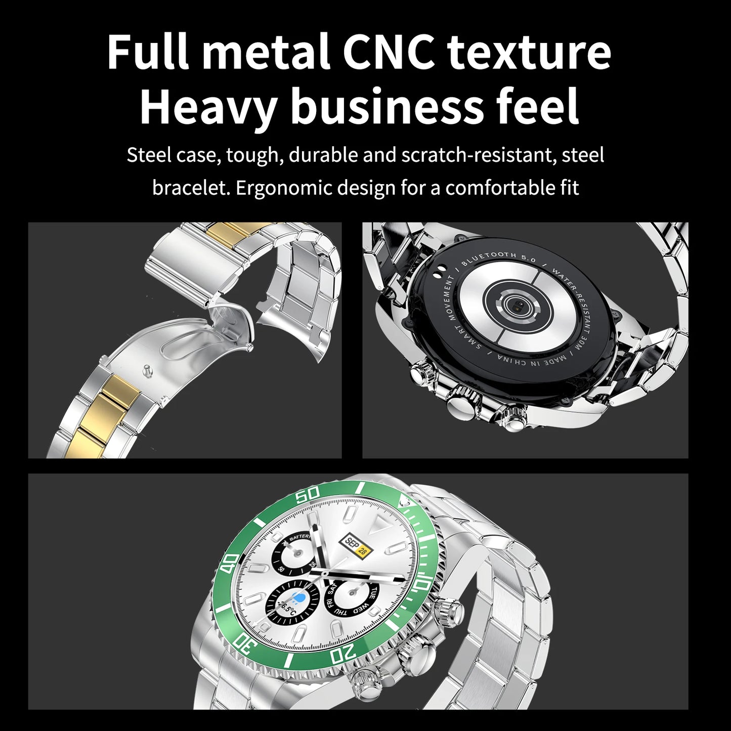 Smartwatch AW12 Luxury 2024 - Acero High-End Android iOS Réplica Military