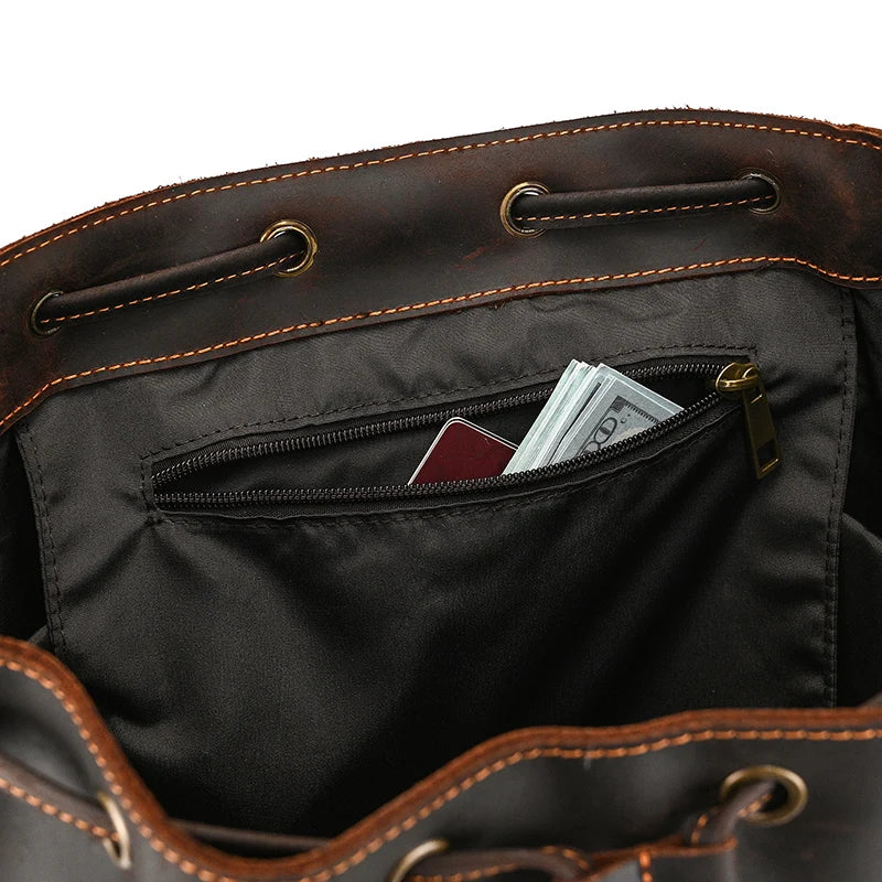 Mochila Cuero Genuino Hombre 2025 - Laptop 17 Pulgadas Viaje Daypack Grande