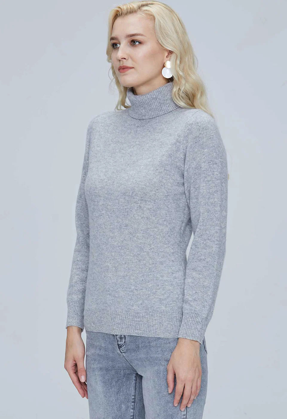 Suéter Mujer Lana Merino 100% - Jersey Cuello Alto Y2K Invierno