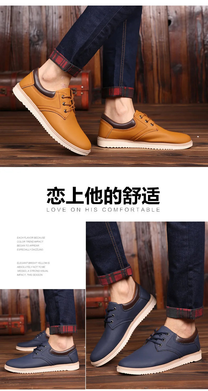 Zapatos Oxford Hombre Cuero Verano 2023 - Casual Planos Cómodos Transpirables Cordones