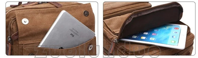 Mochila Canvas Vintage Hombre - Laptop Universidad Estudiante Escolar Adolescentes Gran Capacidad