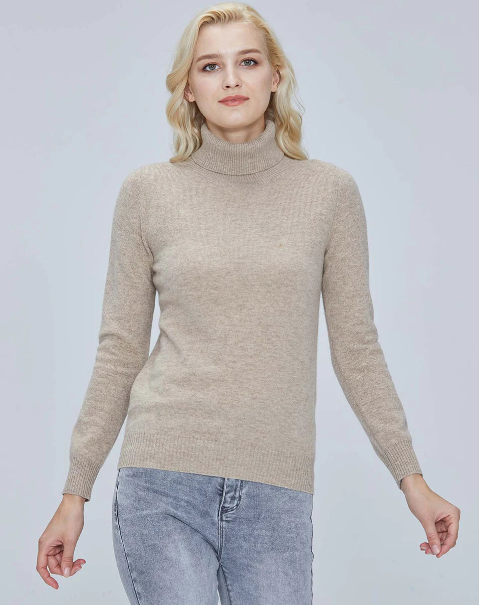 Suéter Mujer Lana Merino 100% - Jersey Cuello Alto Y2K Invierno