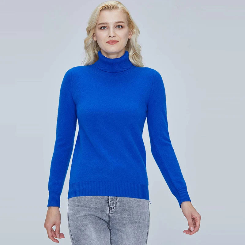 Suéter Mujer Lana Merino 100% - Jersey Cuello Alto Y2K Invierno