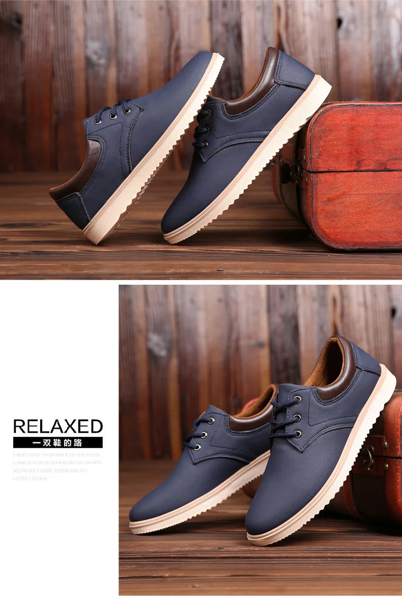 Zapatos Oxford Hombre Cuero Verano 2023 - Casual Planos Cómodos Transpirables Cordones