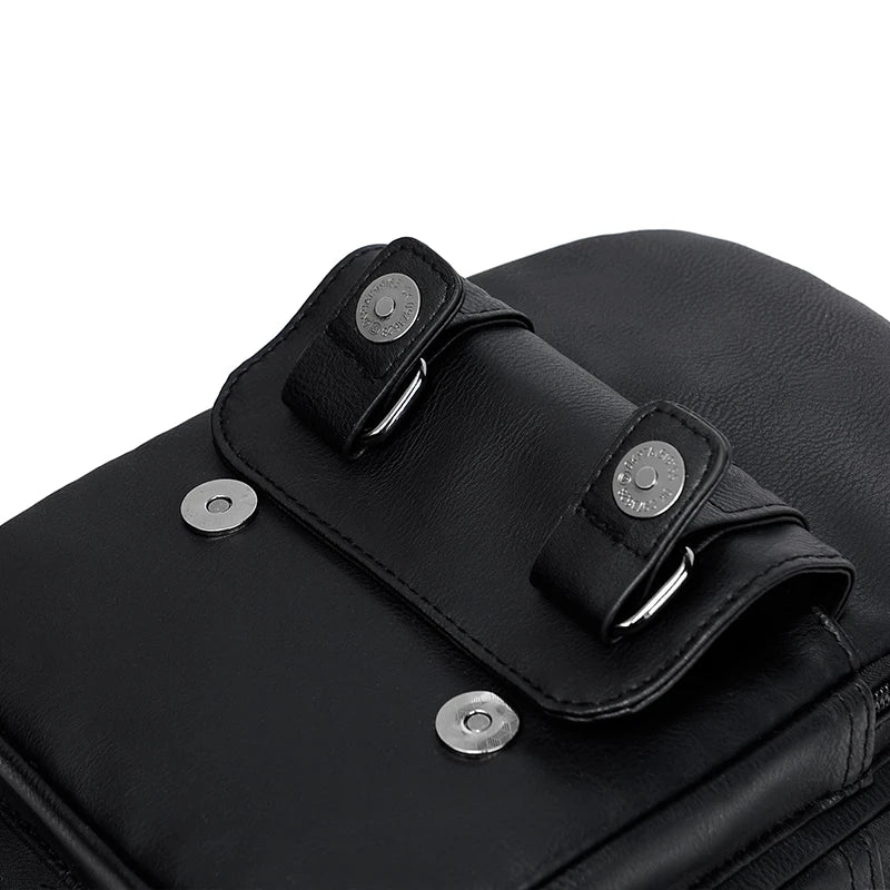 Mochila Pecho Pequeña Hombre Cuero PU - Bolsa Hombro Business Casual Crossbody