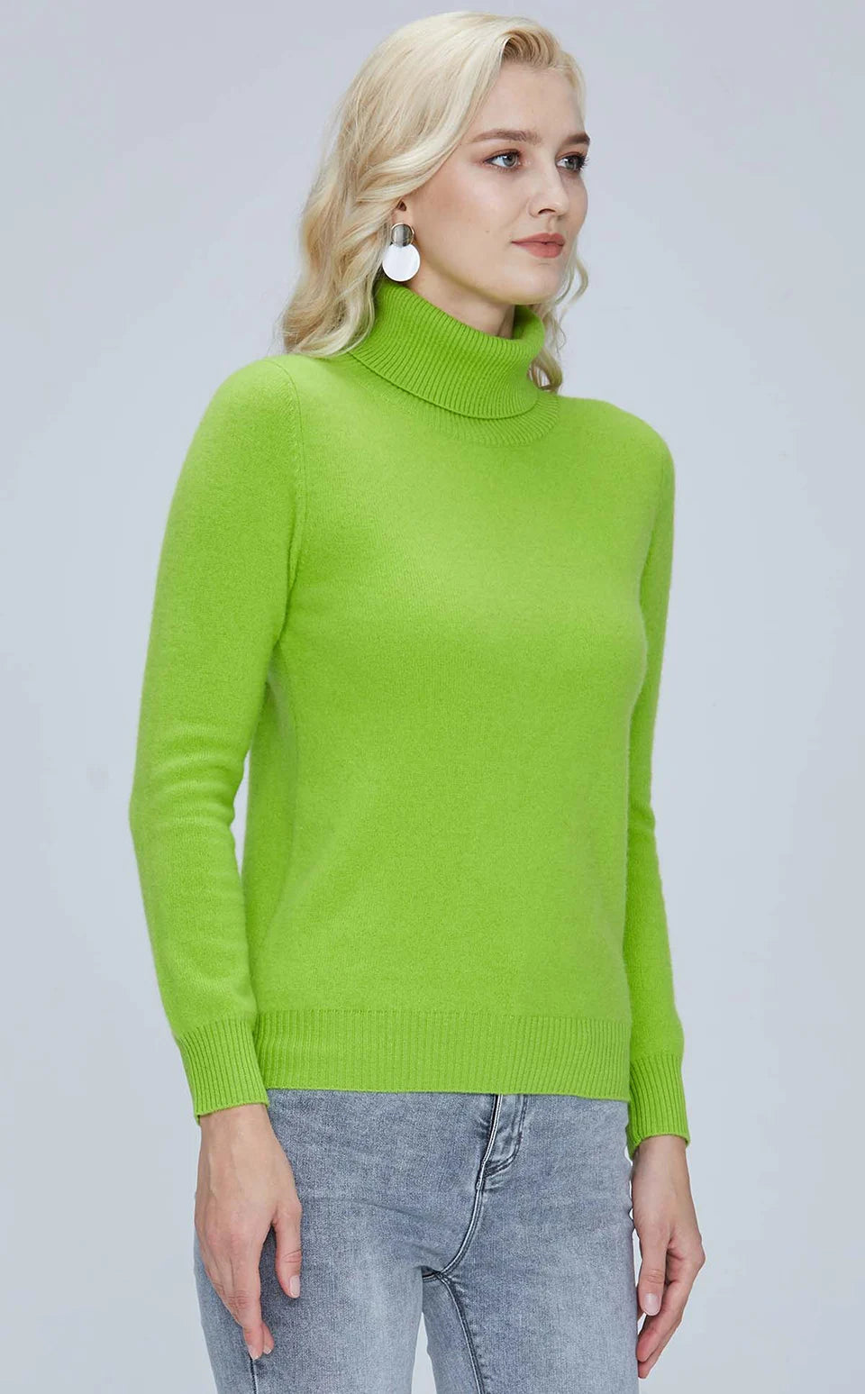 Suéter Mujer Lana Merino 100% - Jersey Cuello Alto Y2K Invierno
