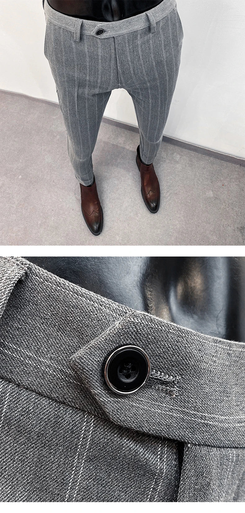 Pantalones Hombre Formales Suit - Pantalón Vestir Stretch Slim Fit Elegante