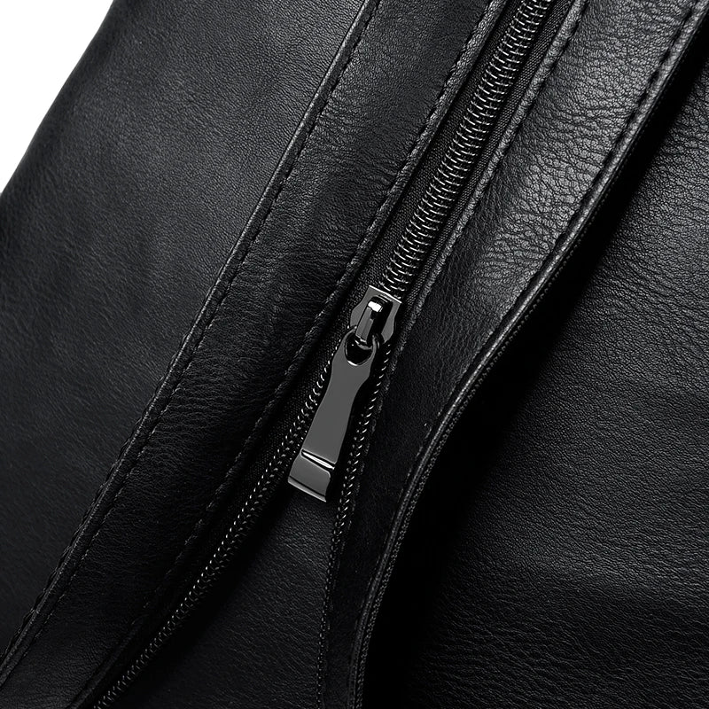 Mochila Pecho Pequeña Hombre Cuero PU - Bolsa Hombro Business Casual Crossbody