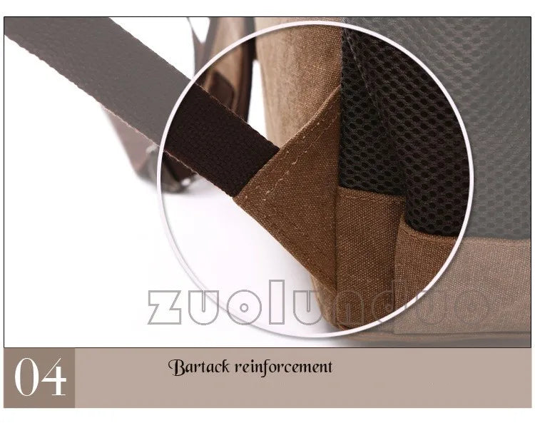 Mochila Canvas Vintage Hombre - Laptop Universidad Estudiante Escolar Adolescentes Gran Capacidad