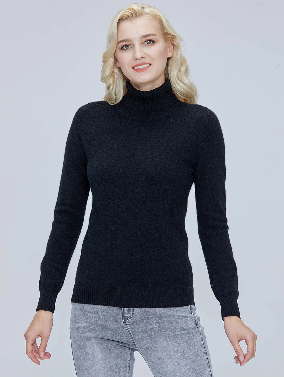 Suéter Mujer Lana Merino 100% - Jersey Cuello Alto Y2K Invierno