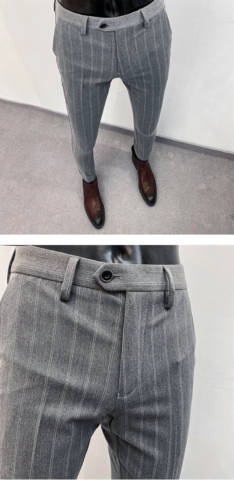 Pantalones Hombre Formales Suit - Pantalón Vestir Stretch Slim Fit Elegante