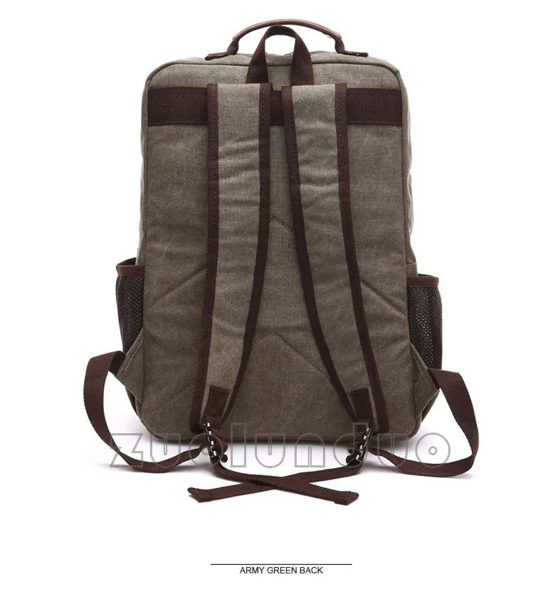 Mochila Canvas Vintage Hombre - Laptop Universidad Estudiante Escolar Adolescentes Gran Capacidad