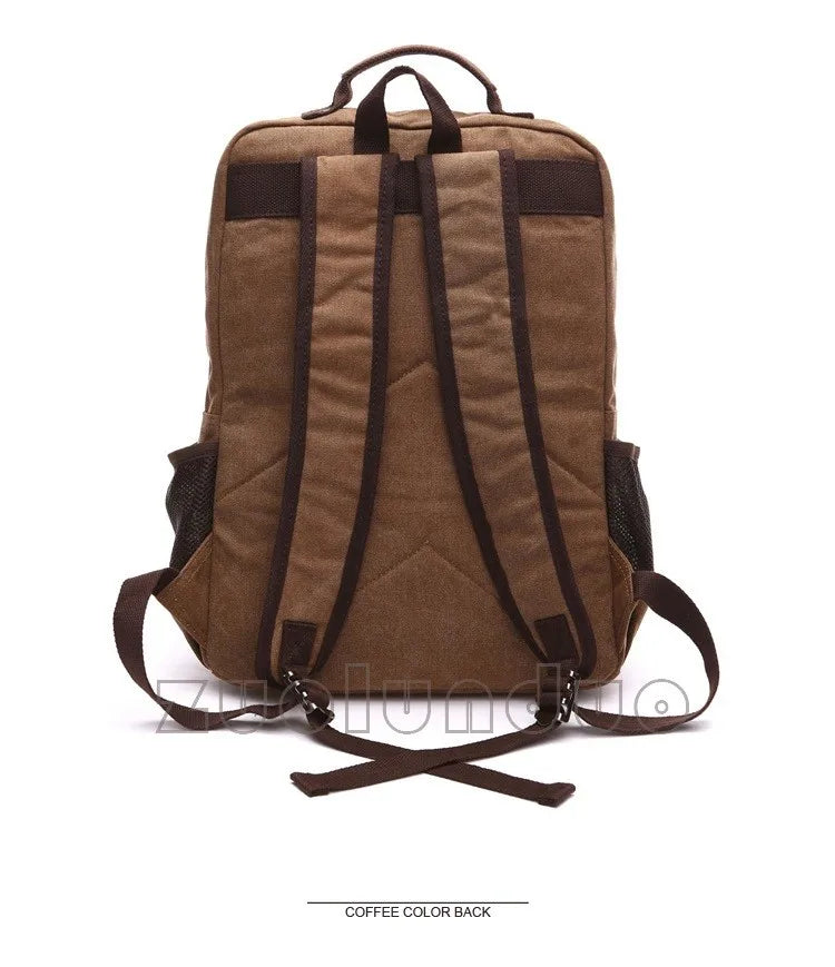 Mochila Canvas Vintage Hombre - Laptop Universidad Estudiante Escolar Adolescentes Gran Capacidad