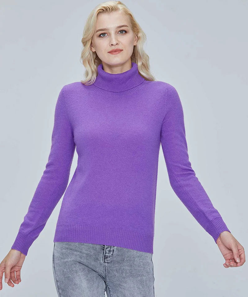 Suéter Mujer Lana Merino 100% - Jersey Cuello Alto Y2K Invierno