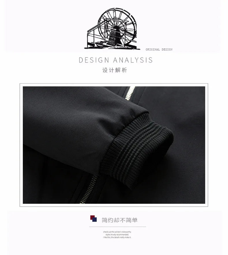 Chaqueta Bomber Hombre Slim Baseball - Cortavientos Cremallera Manga Larga