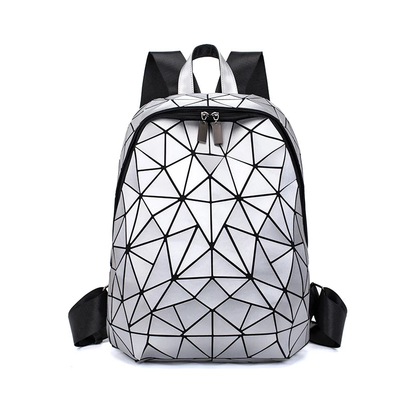 Mochila Mujer Fashion - Bolso Escolar Geométrico Viaje Para Mujer