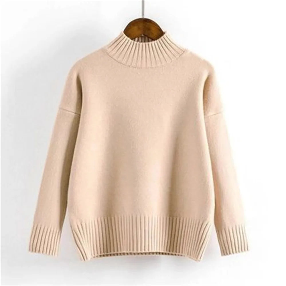 Suéter Mujer Cuello Alto Streetwear - Jersey Casual Otoño Invierno