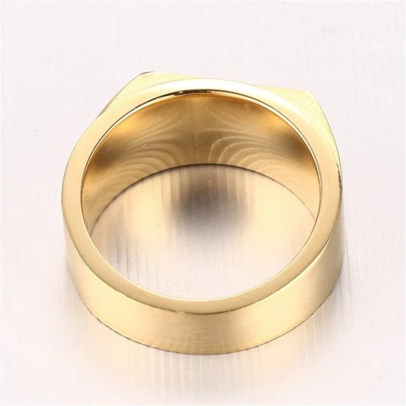 Anillo Hombre Lujo Oro Circonita - Elegante Fiesta Regalo