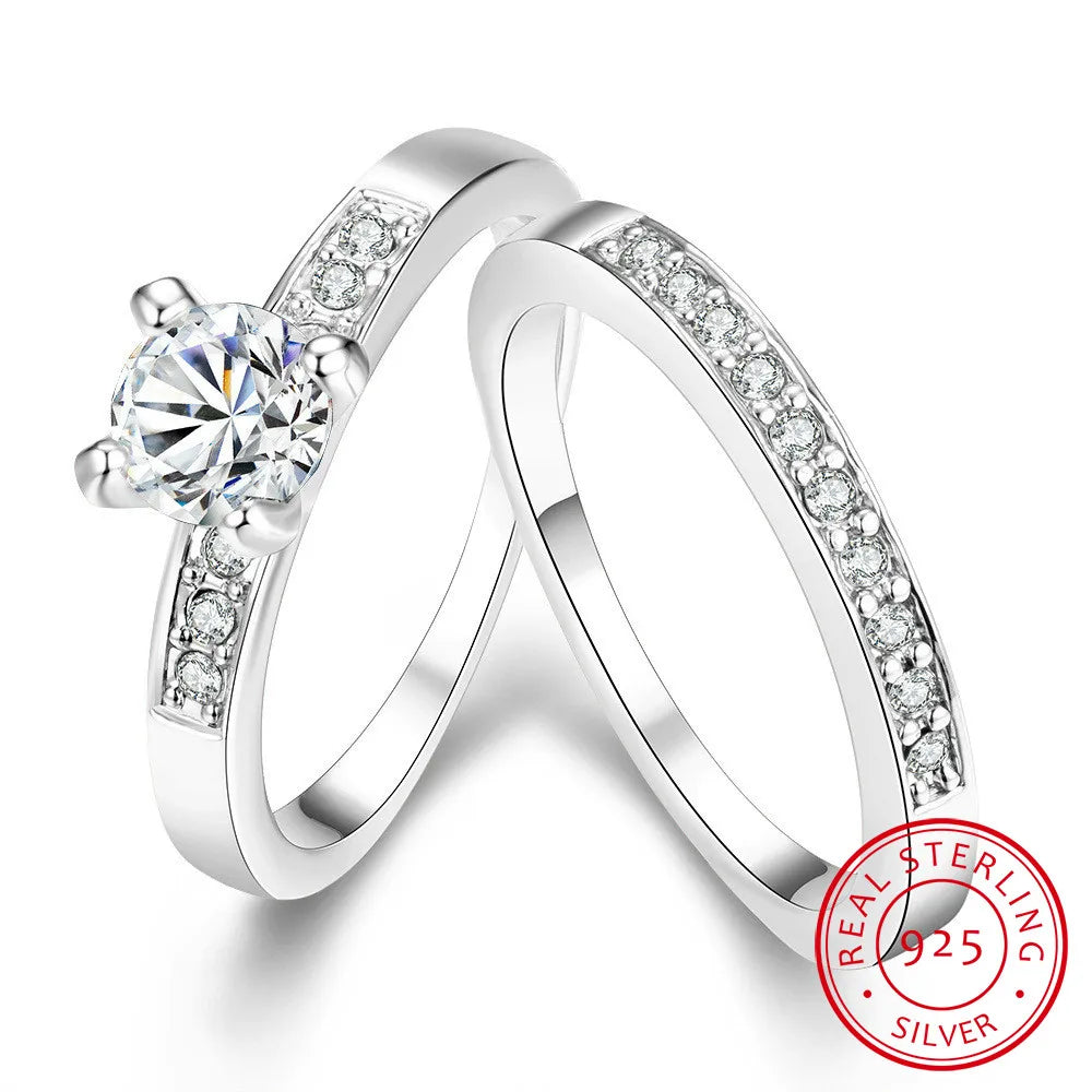 Anillos Plata 925 Real - Doble Apilables Joyería Fina Boda