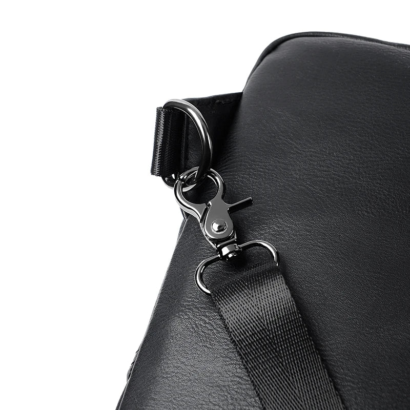 Mochila Pecho Pequeña Hombre Cuero PU - Bolsa Hombro Business Casual Crossbody