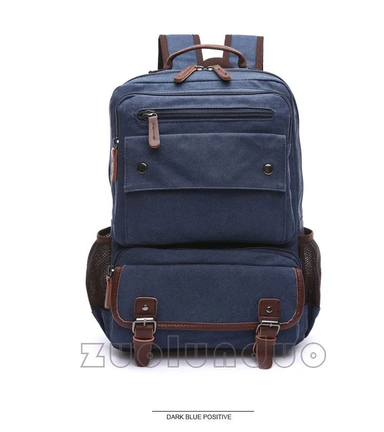 Mochila Canvas Vintage Hombre - Laptop Universidad Estudiante Escolar Adolescentes Gran Capacidad
