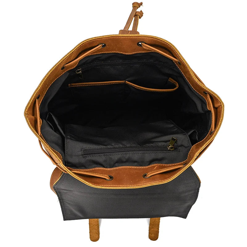 Mochila Cuero Genuino Hombre 2025 - Laptop 17 Pulgadas Viaje Daypack Grande