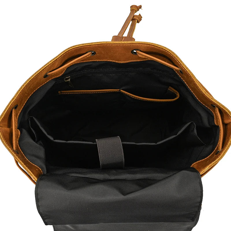 Mochila Cuero Genuino Hombre 2025 - Laptop 17 Pulgadas Viaje Daypack Grande