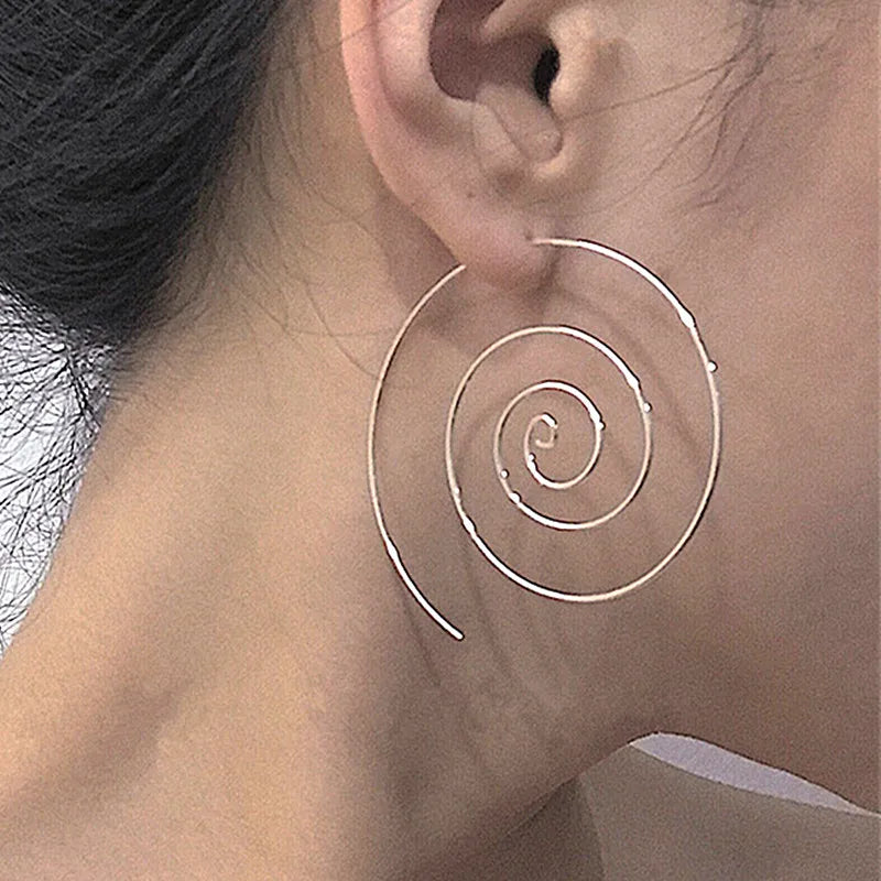 Pendientes Forma Pez Minimalistas - Alambre Cobre Geométricos Mujer