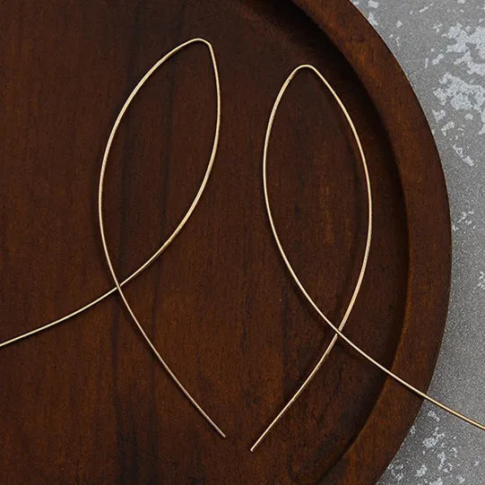 Pendientes Forma Pez Minimalistas - Alambre Cobre Geométricos Mujer