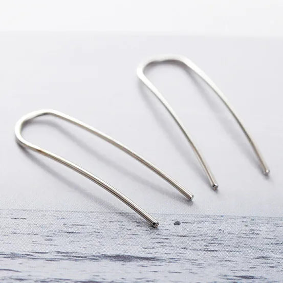 Pendientes Forma Pez Minimalistas - Alambre Cobre Geométricos Mujer