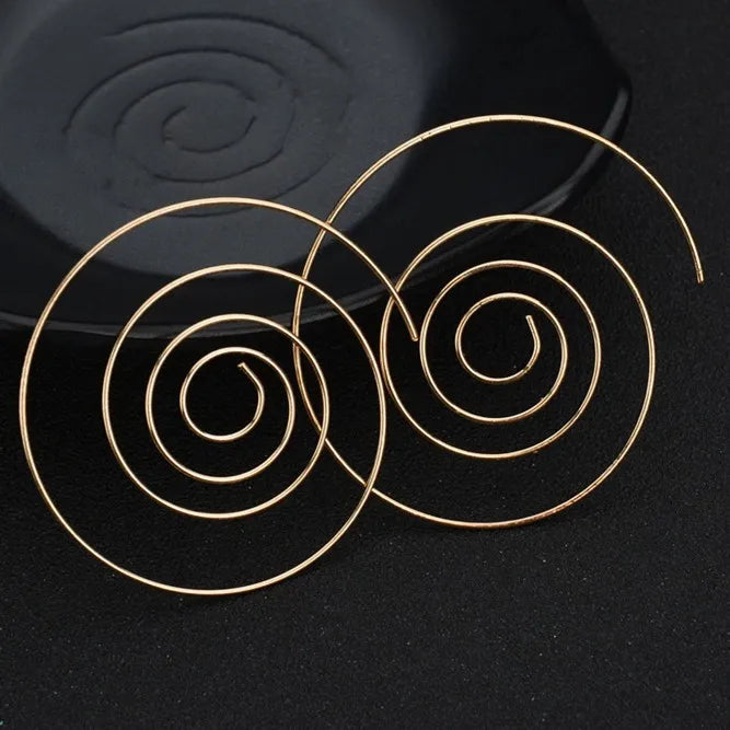 Pendientes Forma Pez Minimalistas - Alambre Cobre Geométricos Mujer