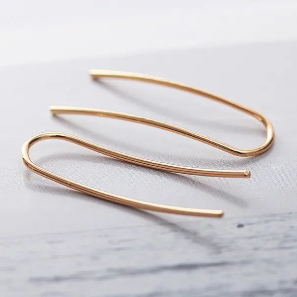 Pendientes Forma Pez Minimalistas - Alambre Cobre Geométricos Mujer