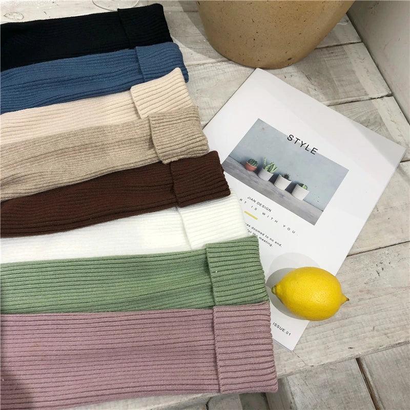 Jersey Cuello Alto Mujer 2025 - Suéter Coreano Slim Otoño Invierno