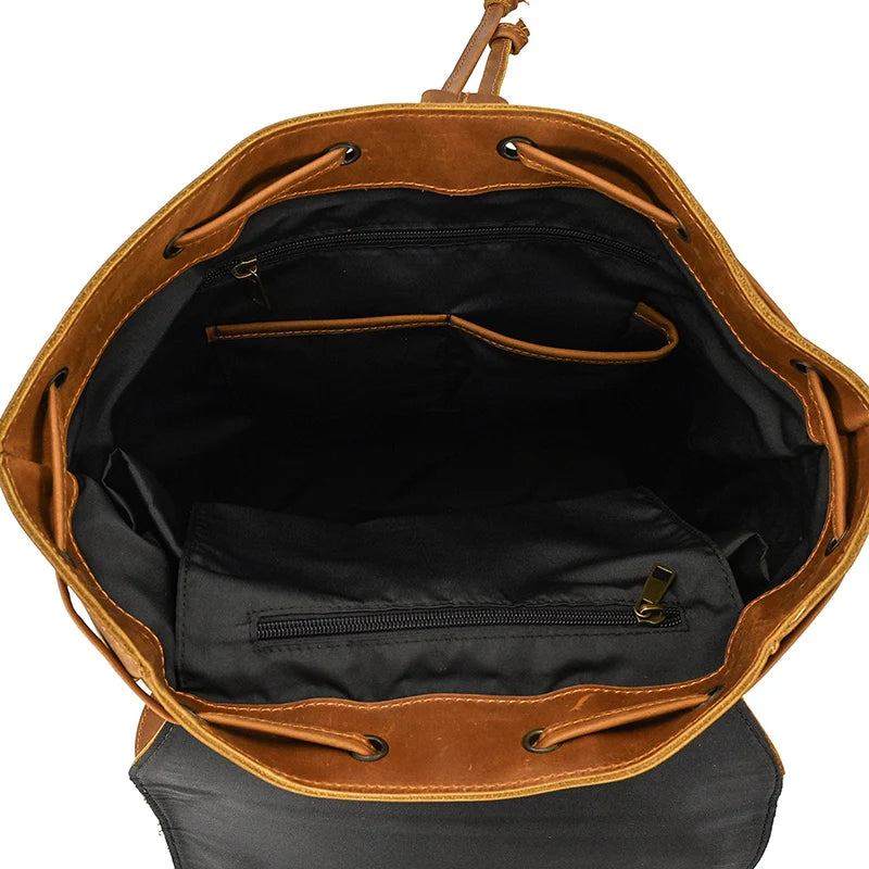 Mochila Cuero Genuino Hombre 2025 - Laptop 17 Pulgadas Viaje Daypack Grande