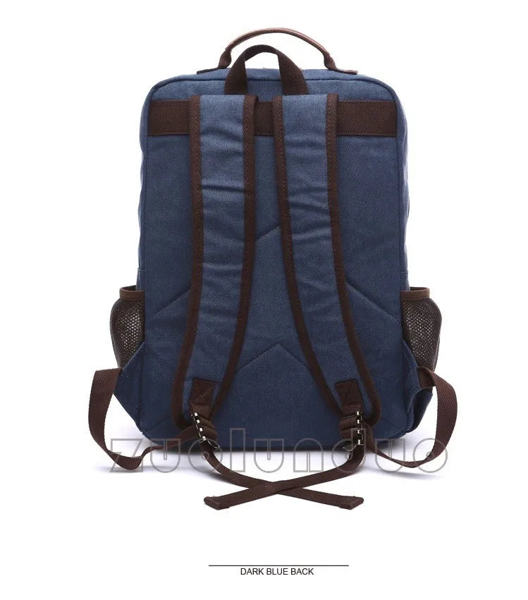 Mochila Canvas Vintage Hombre - Laptop Universidad Estudiante Escolar Adolescentes Gran Capacidad