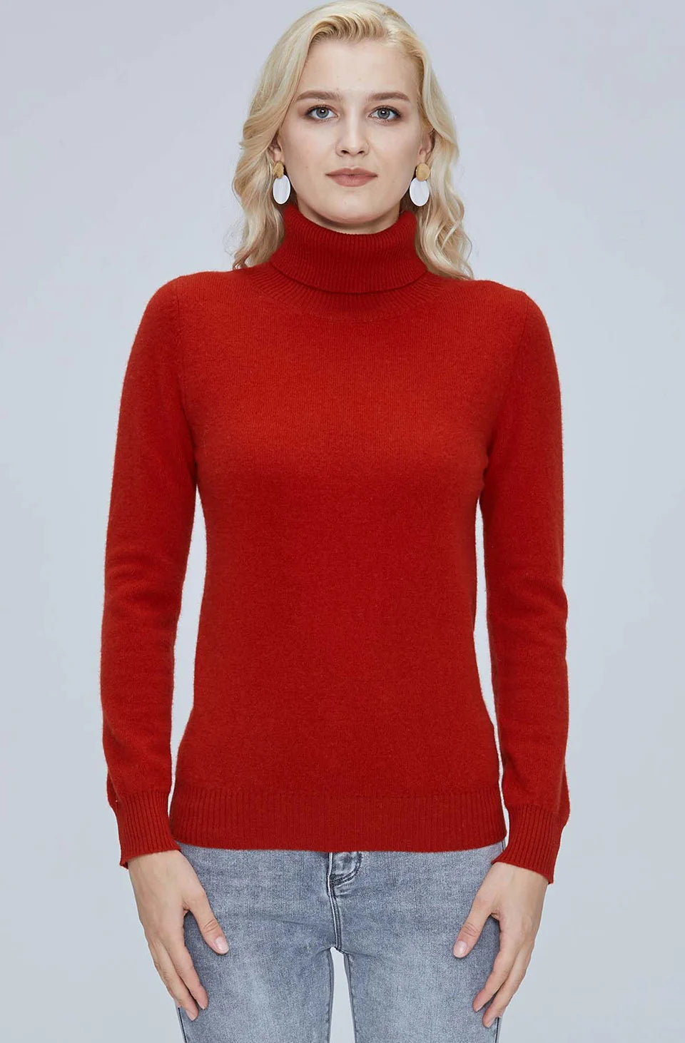 Suéter Mujer Lana Merino 100% - Jersey Cuello Alto Y2K Invierno