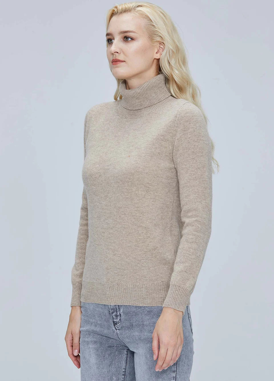 Suéter Mujer Lana Merino 100% - Jersey Cuello Alto Y2K Invierno